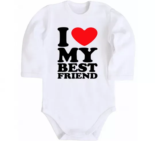 Детский боди I love my best friend Белый фото