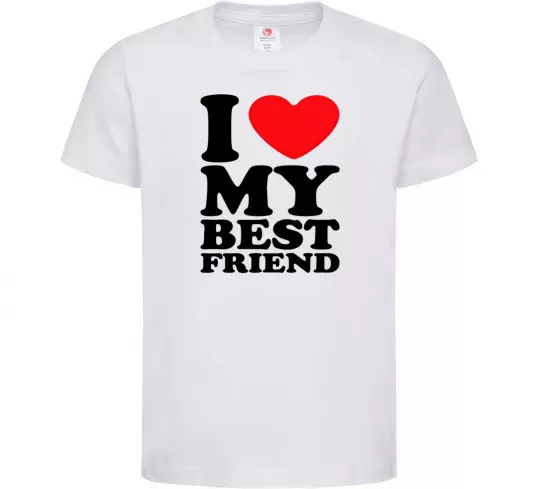 Дитяча футболка I love my best friend Білий фото
