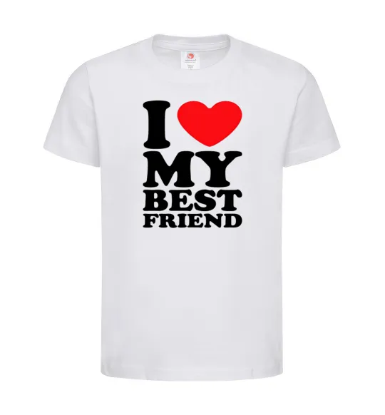 Дитяча футболка I love my best friend Білий фото