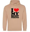 Мужская толстовка (худи) I love my best friend Песочный фото