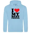 Чоловіча толстовка (худі) I love my best friend Блакитний фото
