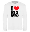 Свитшот I love my best friend Белый фото