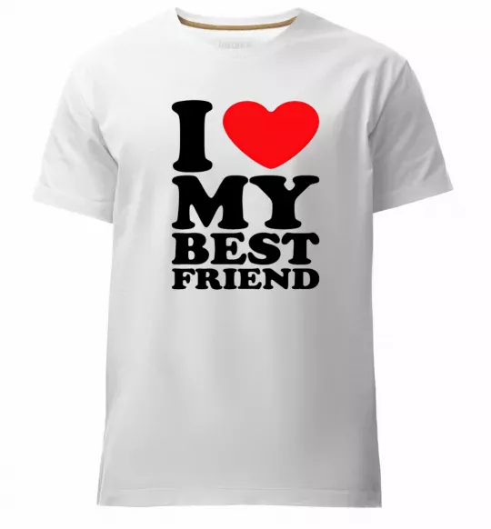 Чоловіча преміум футболка I love my best friend Білий фото