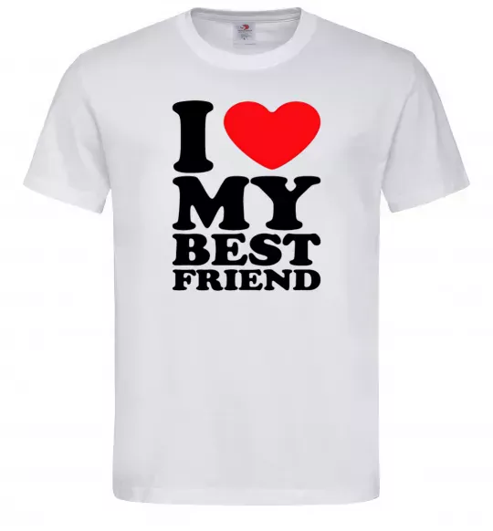Мужская футболка I love my best friend Белый фото