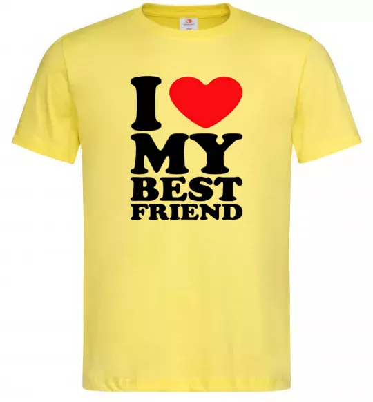 Мужская футболка I love my best friend Лимонный фото