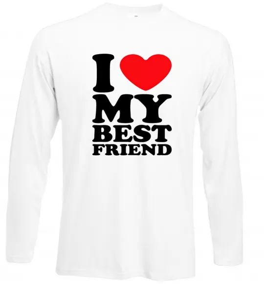 Лонгслив I love my best friend Белый фото