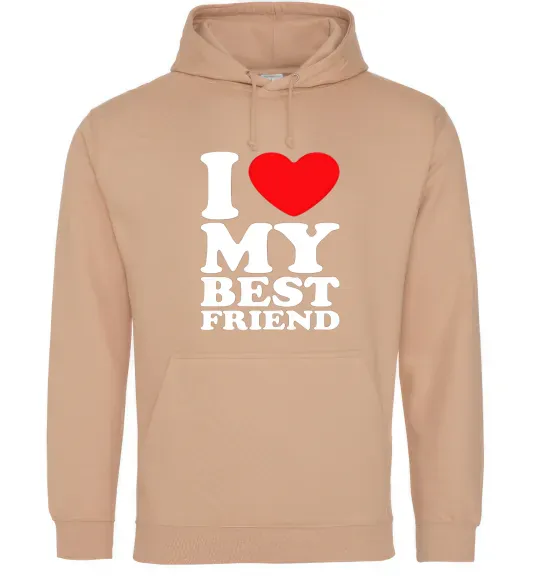 Жіноча толстовка (худі) I love my best friend Пісочний фото