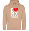 Жіноча толстовка (худі) I love my best friend Пісочний фото