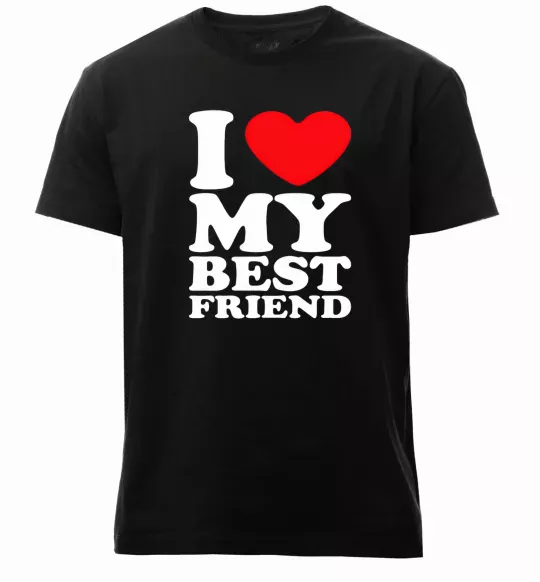 Чоловіча преміум футболка I love my best friend Чорний фото