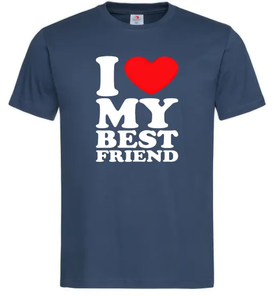 Мужская футболка I love my best friend Темно-синий фото