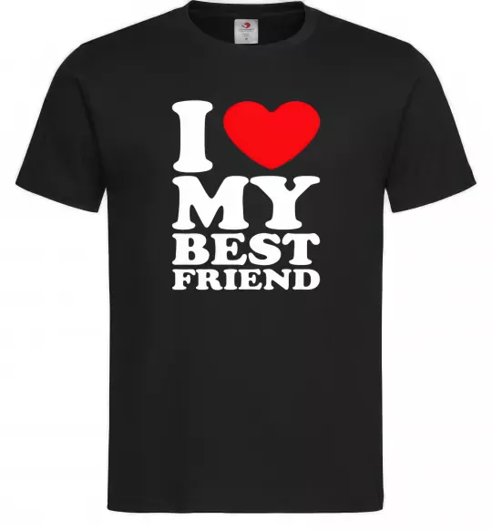 Мужская футболка I love my best friend Черный фото