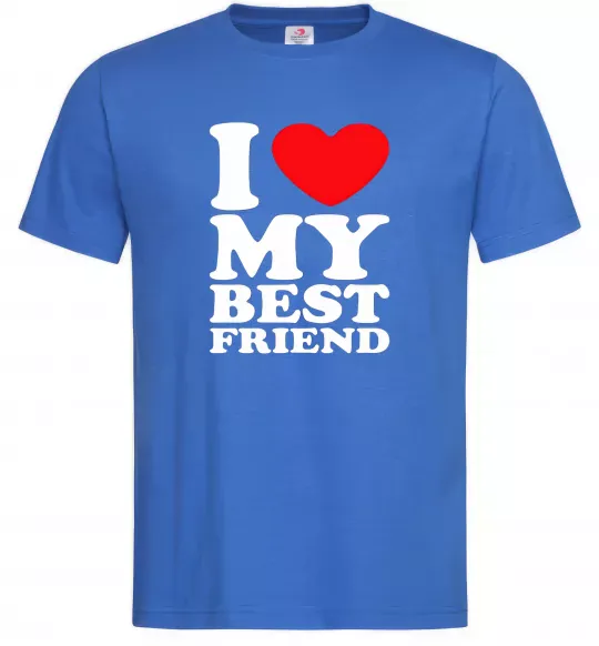 Мужская футболка I love my best friend Ярко-синий фото