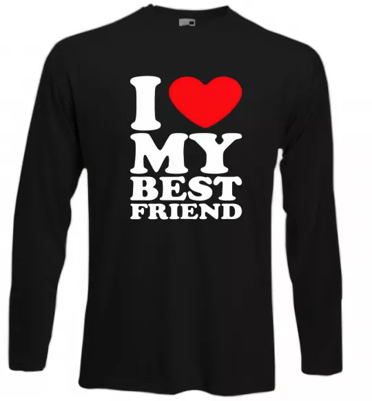 Лонгслив I love my best friend Черный фото