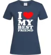 Жіноча футболка I love my best friend Темно-синій Жіноча футболка I love my best friend Темно-синій фото