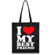 Эко-сумка I love my best friend Черный фото
