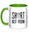 Чашка з кольоровою ручкою Short best friend Зелений фото