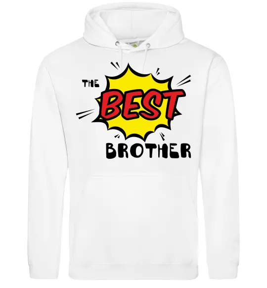 Чоловіча толстовка (худі) The best brother Білий фото