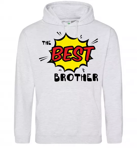 Чоловіча толстовка (худі) The best brother Сірий меланж фото