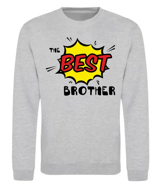 Свитшот The best brother Серый меланж фото