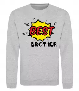 Свитшот The best brother Серый меланж фото