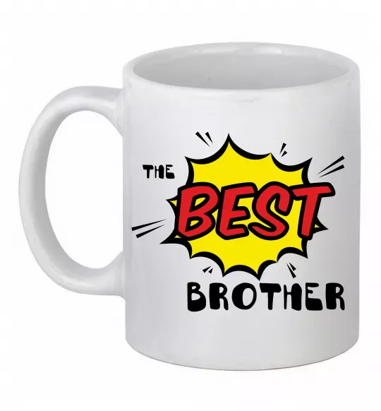 Чашка керамическая The best brother Белый фото