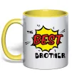 Чашка с цветной ручкой The best brother Лимонный Чашка с цветной ручкой The best brother Лимонный фото