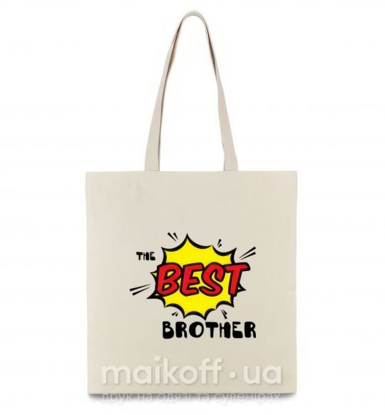 Эко-сумка The best brother Бежевый фото
