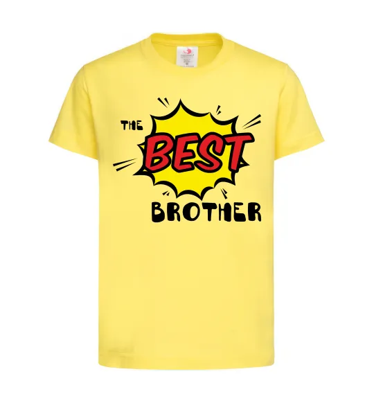 Дитяча футболка The best brother Лимонний фото