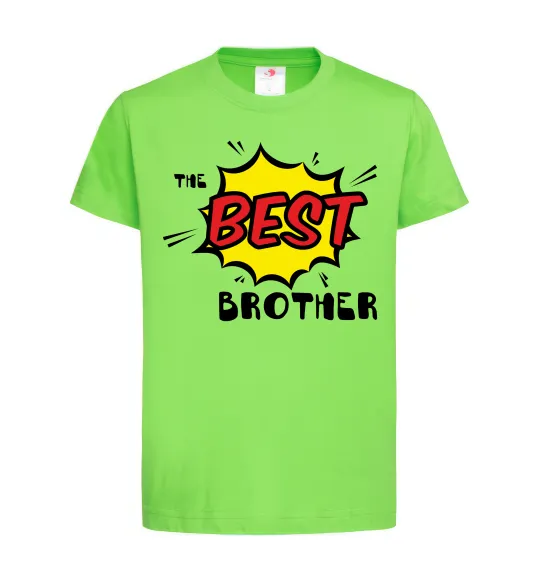 Дитяча футболка The best brother Лаймовий фото