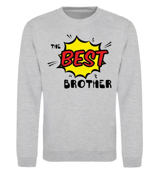 Свитшот The best brother Серый меланж фото