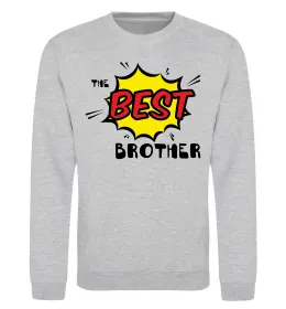 Свитшот The best brother Серый меланж фото