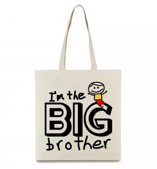 Еко-сумка I'm the big brother Бежевий фото