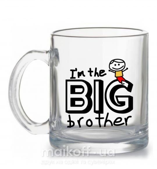 Чашка стеклянная I'm the big brother Прозрачный фото