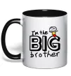 Чашка з кольоровою ручкою I'm the big brother Чорний Чашка з кольоровою ручкою I'm the big brother Чорний фото