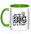 Чашка з кольоровою ручкою I'm the big brother Зелений фото