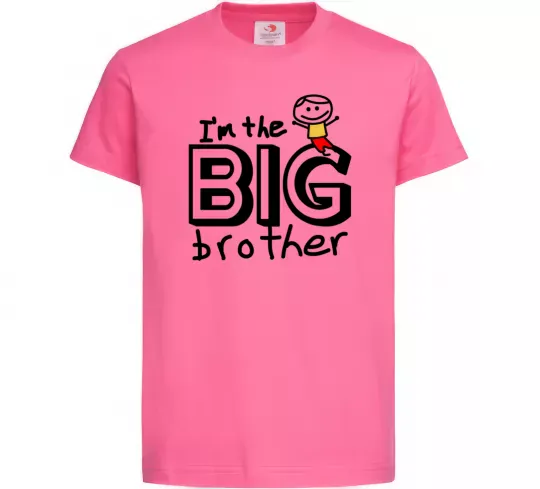 Дитяча футболка I'm the big brother Яскраво-рожевий фото