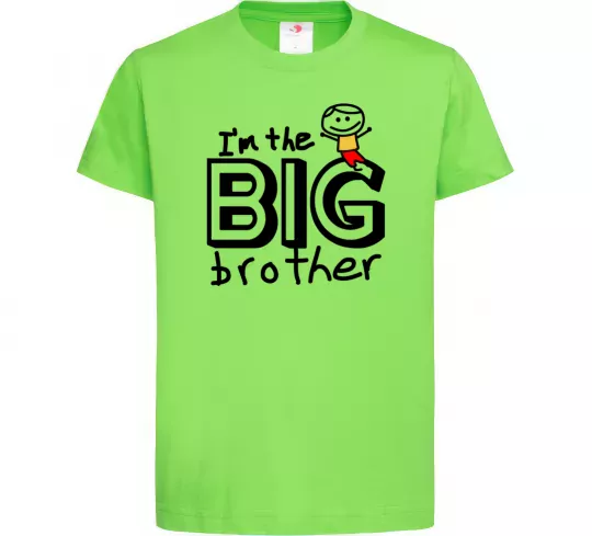 Дитяча футболка I'm the big brother Лаймовий фото
