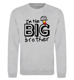 Свитшот I'm the big brother Серый меланж фото