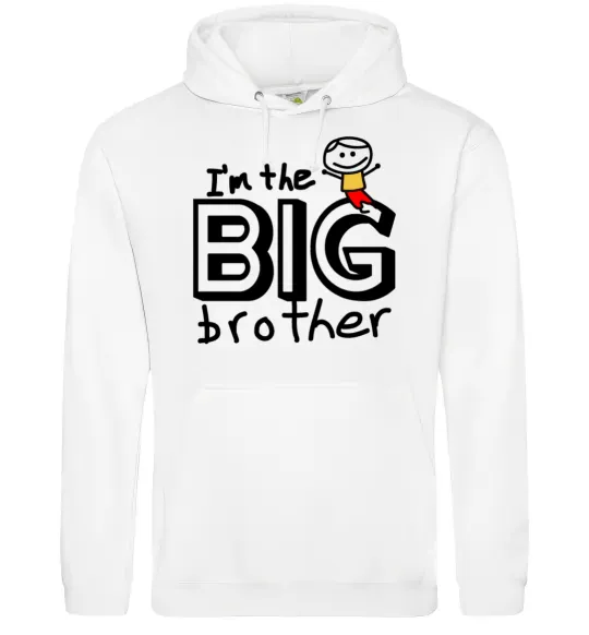 Мужская толстовка (худи) I'm the big brother Белый фото
