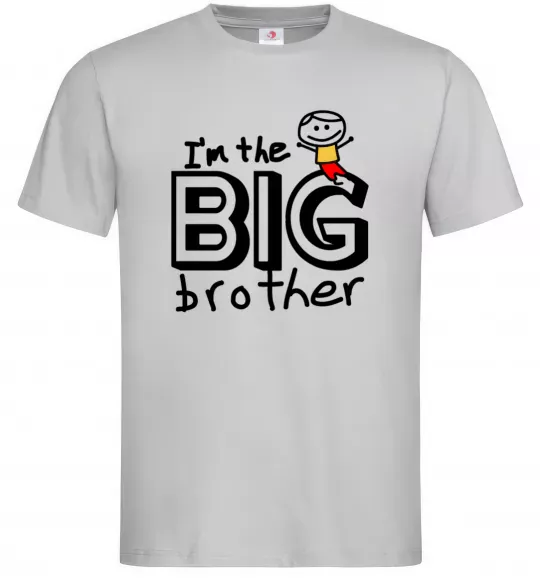 Мужская футболка I'm the big brother Серый фото