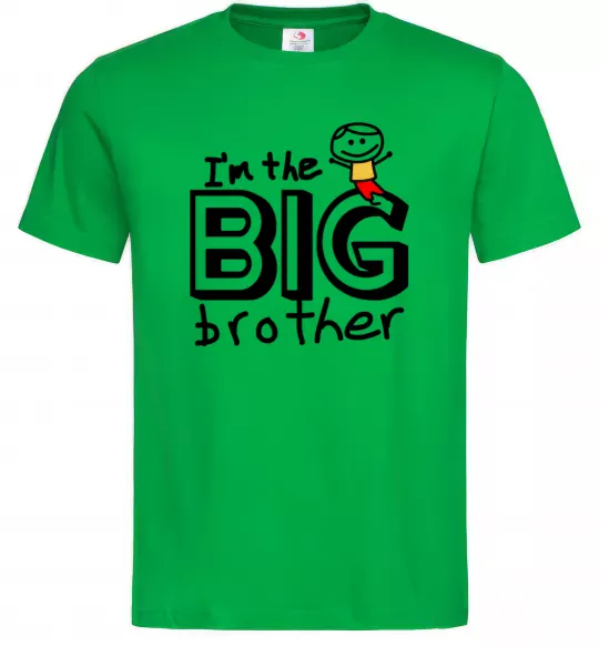 Мужская футболка I'm the big brother Зеленый фото