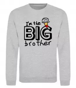 Свитшот I'm the big brother Серый меланж фото