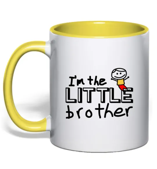 Чашка с цветной ручкой I'm the little brother Солнечно желтый фото