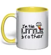 Чашка с цветной ручкой I'm the little brother Лимонный фото