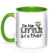 Чашка з кольоровою ручкою I'm the little brother Зелений фото