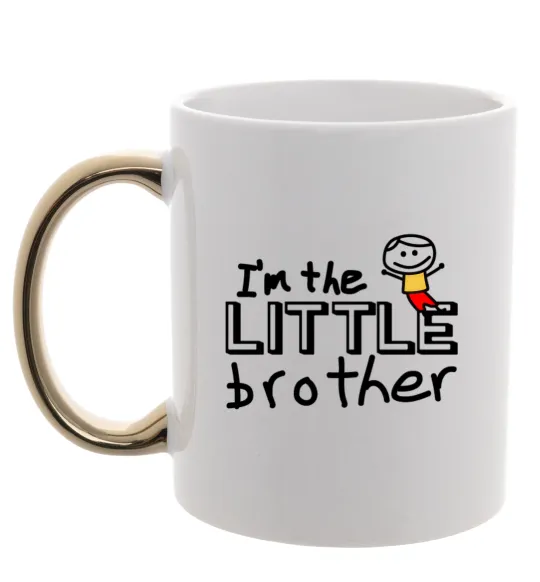 Чашка с цветной ручкой I'm the little brother Золото фото