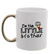 Чашка с цветной ручкой I'm the little brother Золото фото