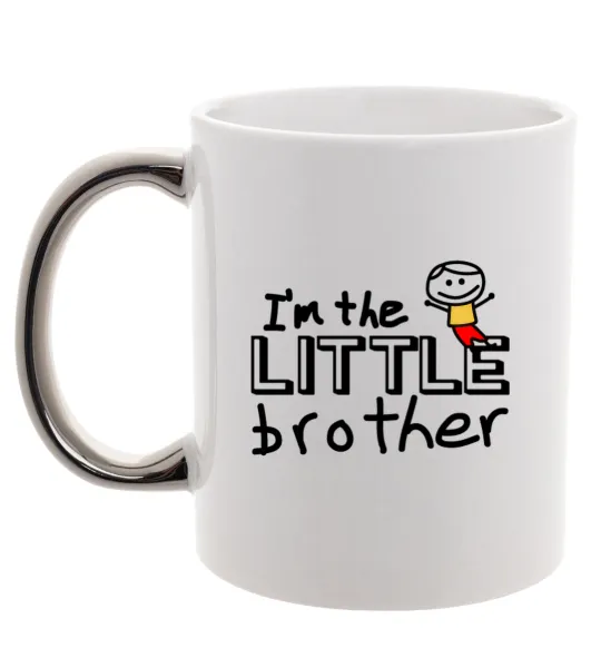 Чашка с цветной ручкой I'm the little brother Серебро фото
