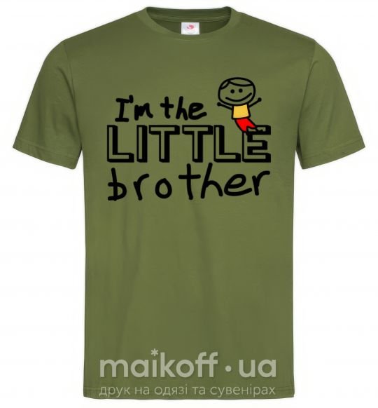 Мужская футболка I'm the little brother Оливковый фото