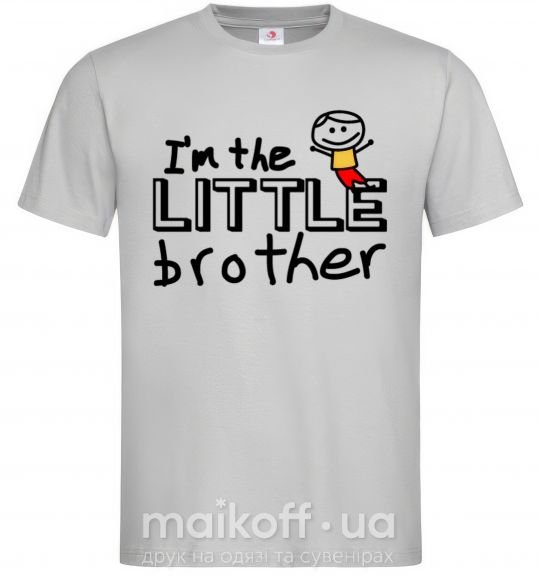 Мужская футболка I'm the little brother Серый фото